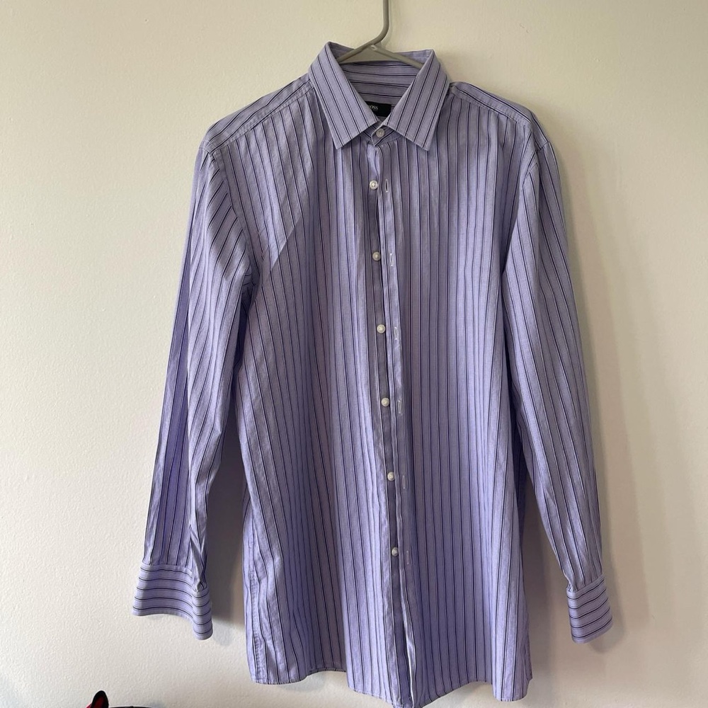 Hugo Boss Lavender Striped Dress Shirt